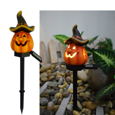 Creative Solar Outdoor Garden Halloween Pumpkin Lantern Resin Handicrafts Garden Festival Atmosphere Decorative Insert Light