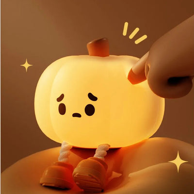 Home Decor Halloween Pumpkin Night Light Cute Soft Silicone Lamp Touch  Dimmable Rechargeable Bedside Decor Light Kids Gifts Halloween Decorations