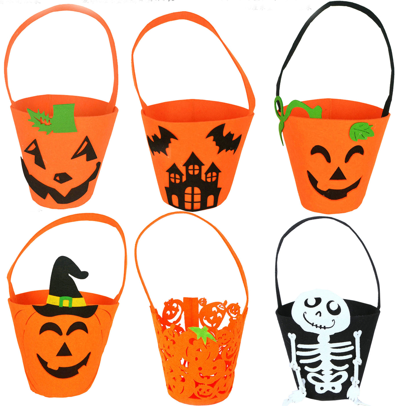 Halloween Pumpkin Bag Non-woven Portable Pumpkin Bucket