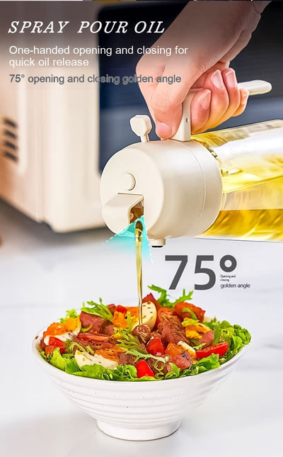 470ML Olive Oil Sprayer Dispenser For Cooking BBQ 2 In 1 Glass Oil Vinegar Soy Sauce Spray Kitchen Oil Bottle For Air Fryer