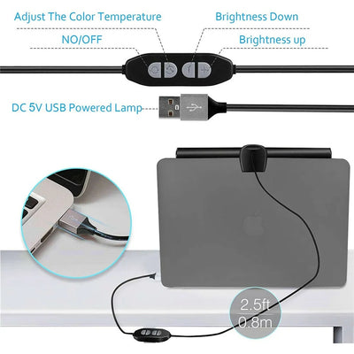 Computer LED Light Bar With USB Connectivity, Eye-Caring Technology, And Adjustable Brightness For Monitors