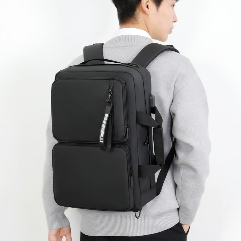 Multifunctional Backpack Large Capacity Business Laptop Bag Leisure Travel Commuter Schoolbag Portable Shoulder Bag - Gray & Black Options Available