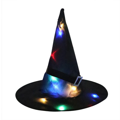 Halloween Decoration Witch Hat LED Lights Halloween Elf Ears Kids Home Party Decor Supplies Outdoor Tree Hanging Ornament